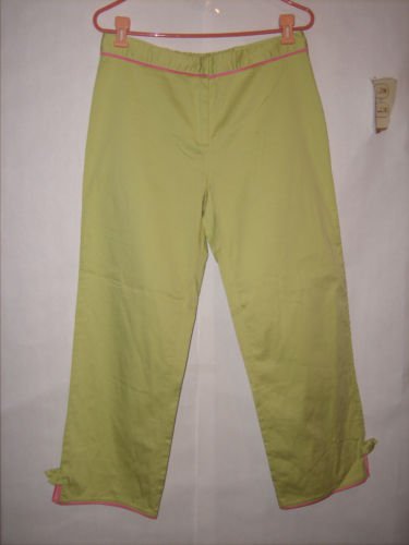 Sportelle Light Green Flat Long Pant Capris Size L EUC