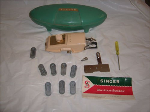 Vintage 1960 Singer Buttonholer kit in Plastic Box GUC