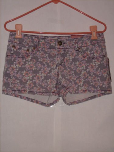 Mudd Flower print denim Short Shorts size 7 juniors NWT