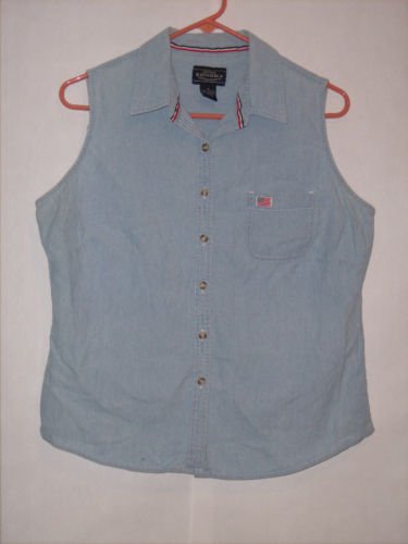 Sonoma Light Blue Denim Button Down Top Size XL