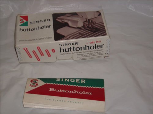Vintage Singer Buttonholer machine w/ acc orig box EUC