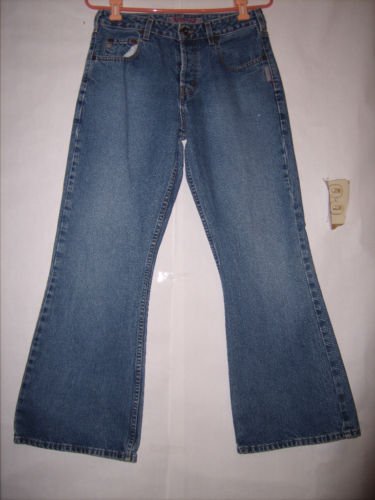 Silver Boot Cut Button Fly Blue Denim Jeans Size 30x29