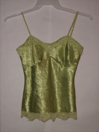 Studio Y Green Spaghetti Strap Blouse Top size S EUC