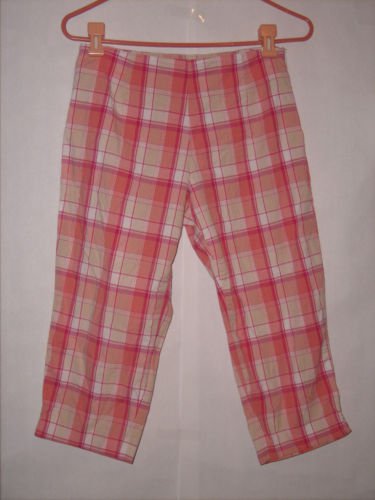Mountain Lake Petite Pink Plaid Pant Capris Size 6P