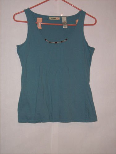Stamp 10 Blue Spaghetti strap Blouse Top Size M