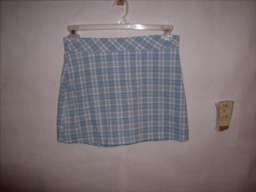 Tangents blue Plaid Cotton Skort size 3/4 EUC