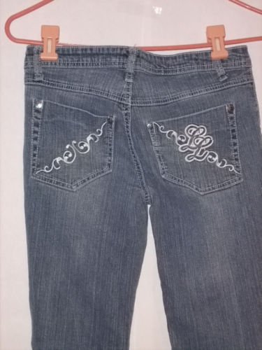 LL Cool J Blue denim Jeans size 1 Juniors Distressed
