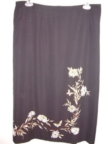 I.N. Studio Black Floral Print Skirt size 1X