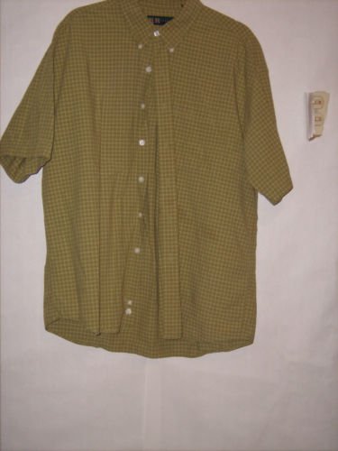 R&R Casuals Plaid Button Down Dress Shirt Size XL Short Sleeve