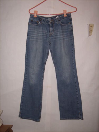 Lucky Brand Too Tough to Die Distressed Denim Jeans size 4/27 Boot cut with Slit