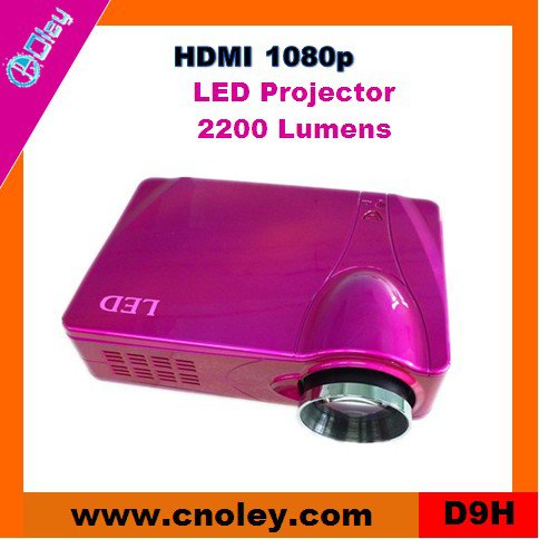 Portable mini video projector support HDMI 1080p (D9H)