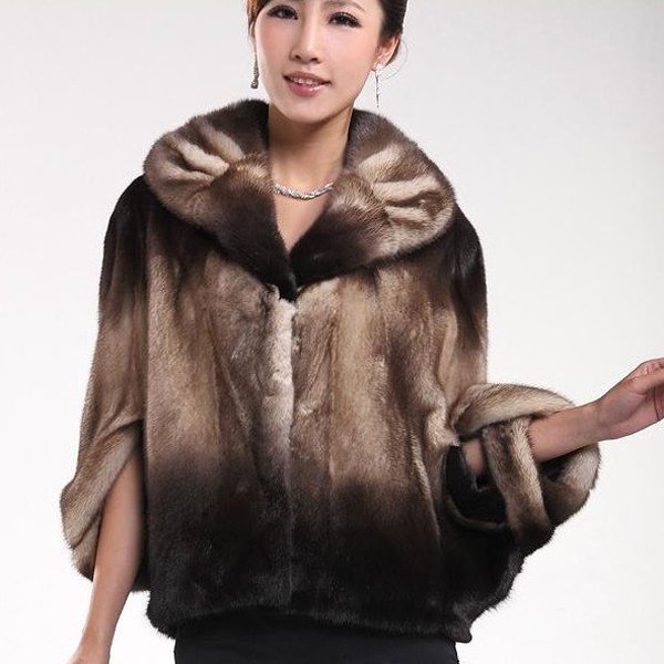 Top Qulity, Luxury, Genuine Real Mink Fur Coat Black/Brown