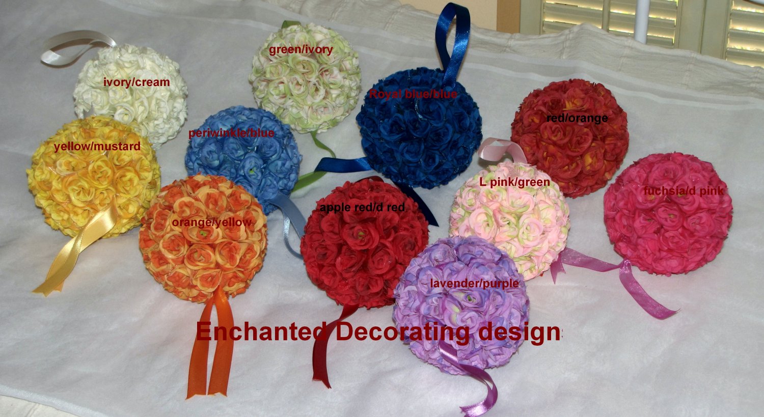 Pomander Ball two toned Kissing Ball 5 inch Wedding Flower Decoration