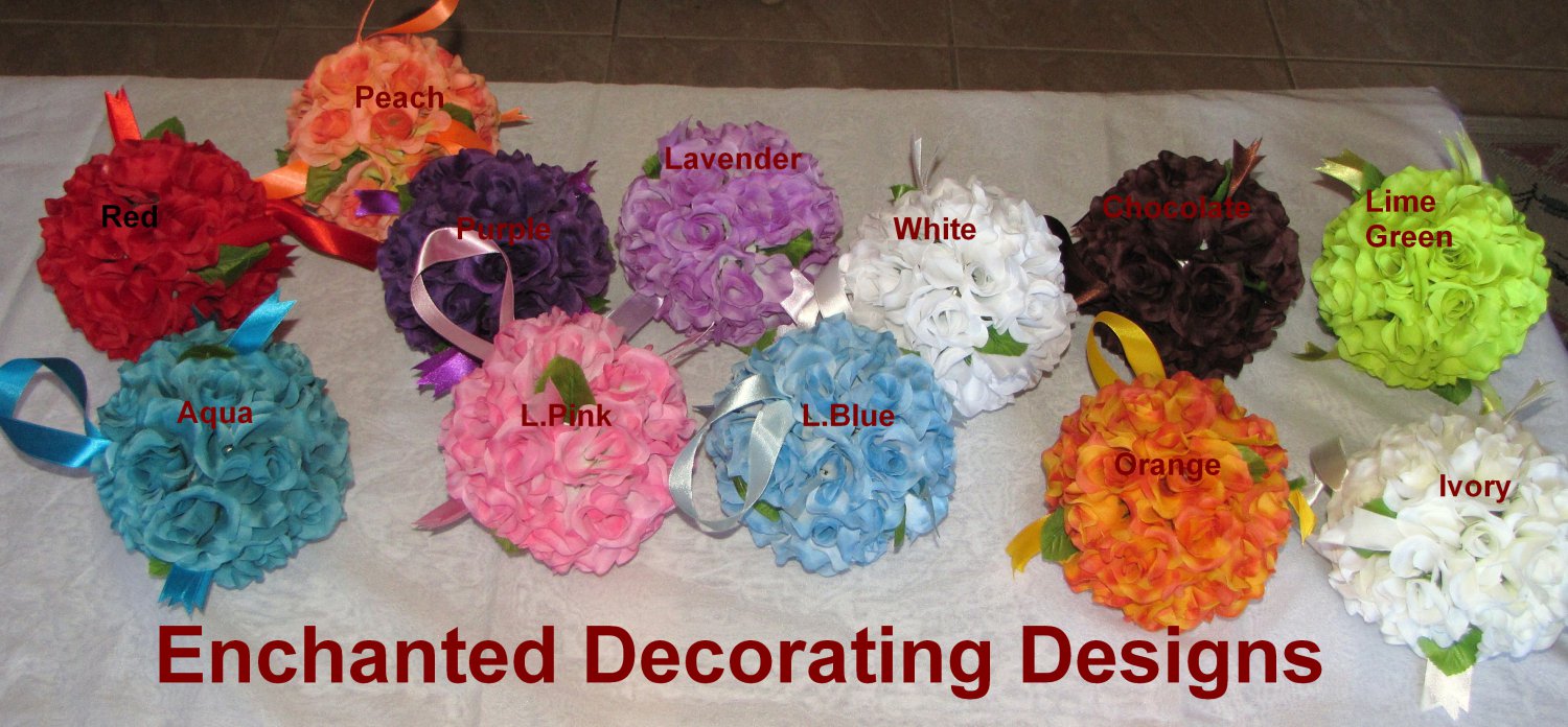 Rose Pomander Ball 7 inch Wedding Flower Decoration Kissing Ball