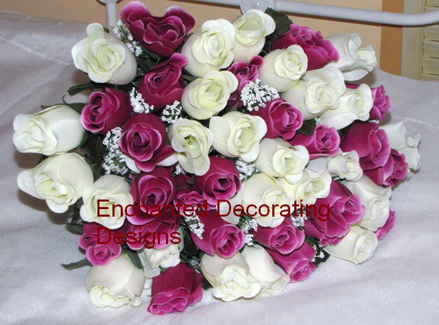 48 Flowers Silk Rose Bud Bouquet
