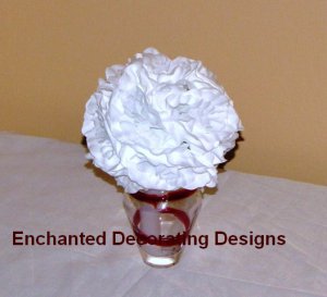 5" Red and White glass vase Pomander Ball Wedding Flower Decoration Kissing Ball