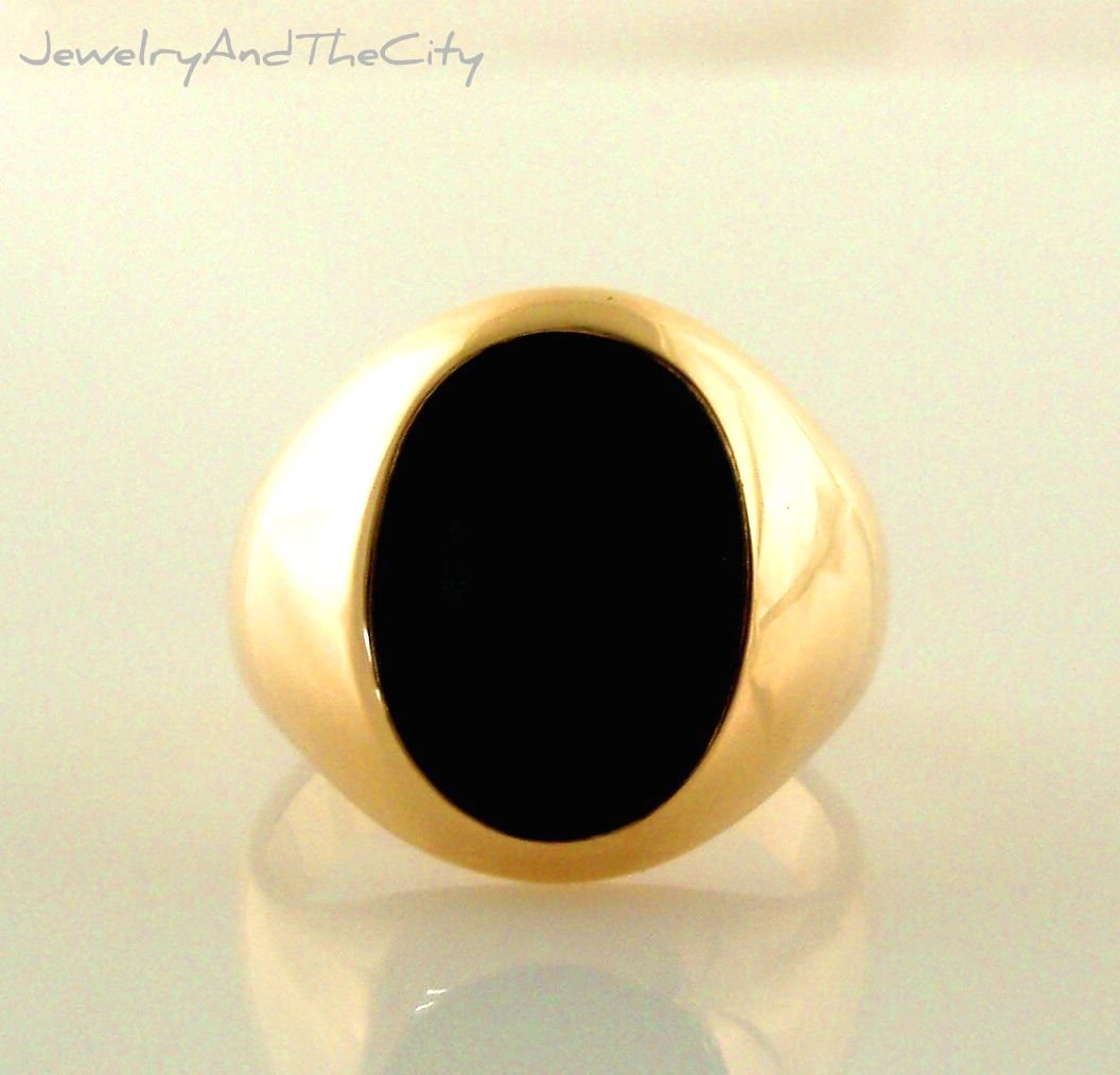 Tiffany & CO. 14K Gold Oval Onyx Signet Ring-----SOLD