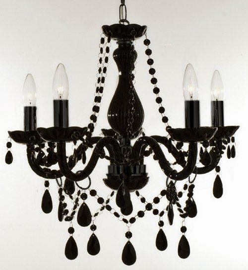 5 Light Black Crystal Chandelier