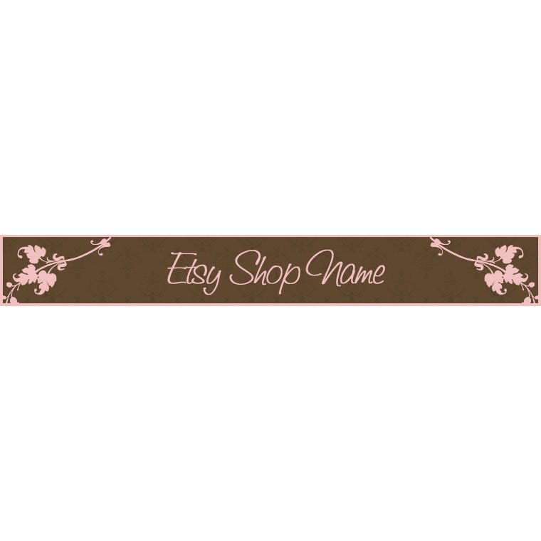 Elegant Leaves Pink & Brown Store Banner