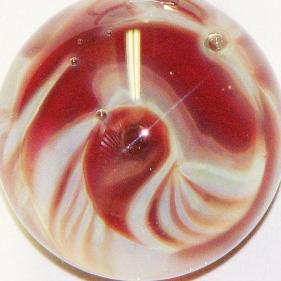 Fire Ball - two sided handmade glass marble pendant