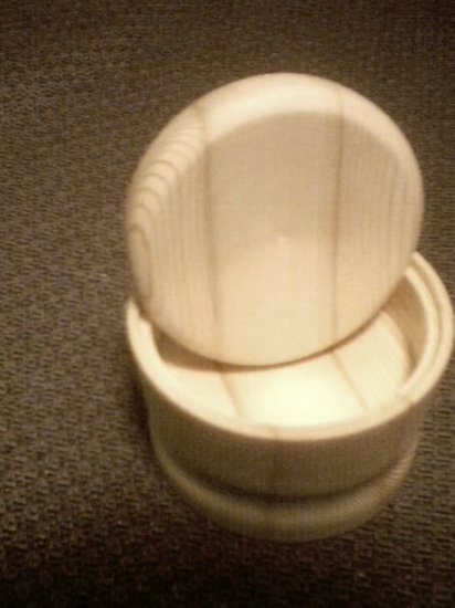 pine wood jar w/lid