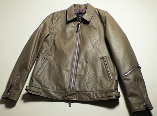 Argyle Mens leather coat