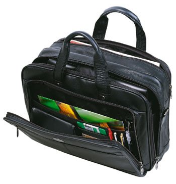 Leather laptop carry case
