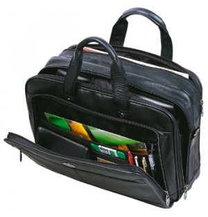 Leather laptop carry case