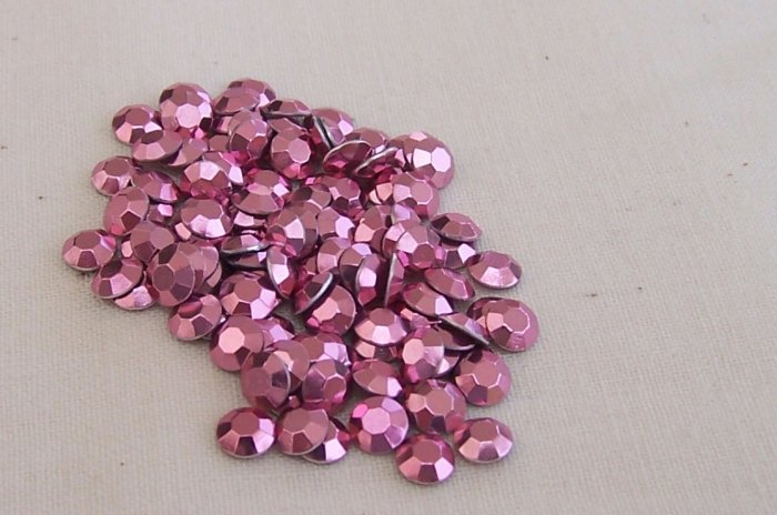 4mm Hot Fix Rhinestuds Med Pink 1gross (144 pcs)