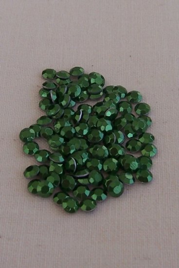 3mm Hot Fix Rhinestuds Green 1gross(144pcs)