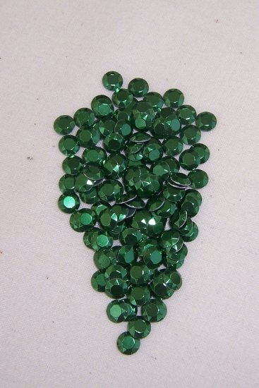 5mm Hot Fix Rhinestuds Green 1gross(144pcs)