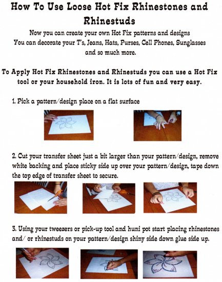 INSTRUCTIONS FOR RHINESTONES & RHINESTUDS