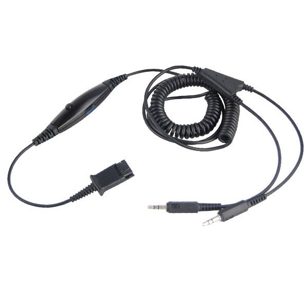 Dual 3.5mm Stereo PC to QD Headset Connecting Cord with Volume Control