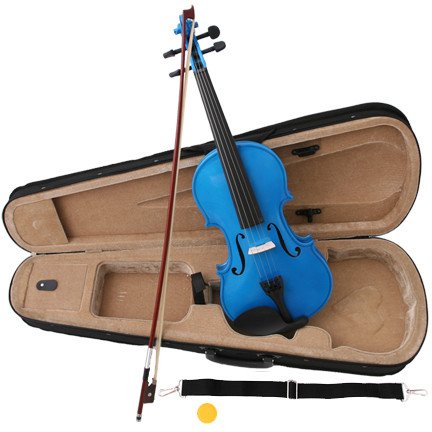 Blue Acoustic Violin Full Size 4/4 + Bow + Case + Rosin
