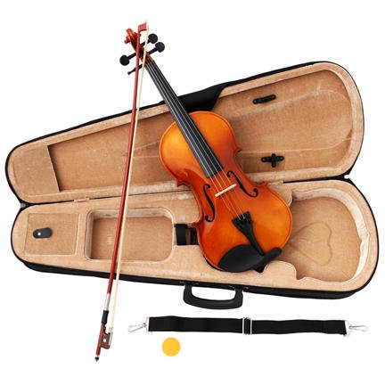 Natural Acoustic Violin Full Size 4/4 + Bow + Case + Rosin