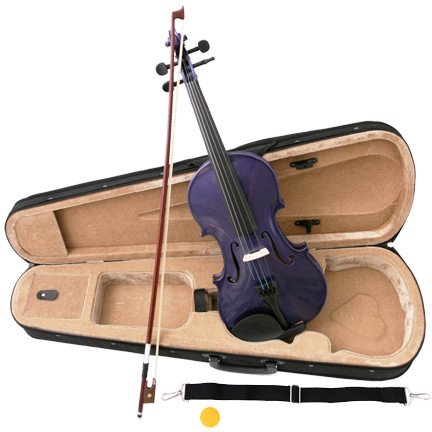 Purple Acoustic Violin Full Size 4/4 + Bow + Case + Rosin