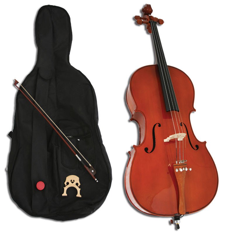 Natural Handmade Cello + Bow + Case + Bridge + Rosin