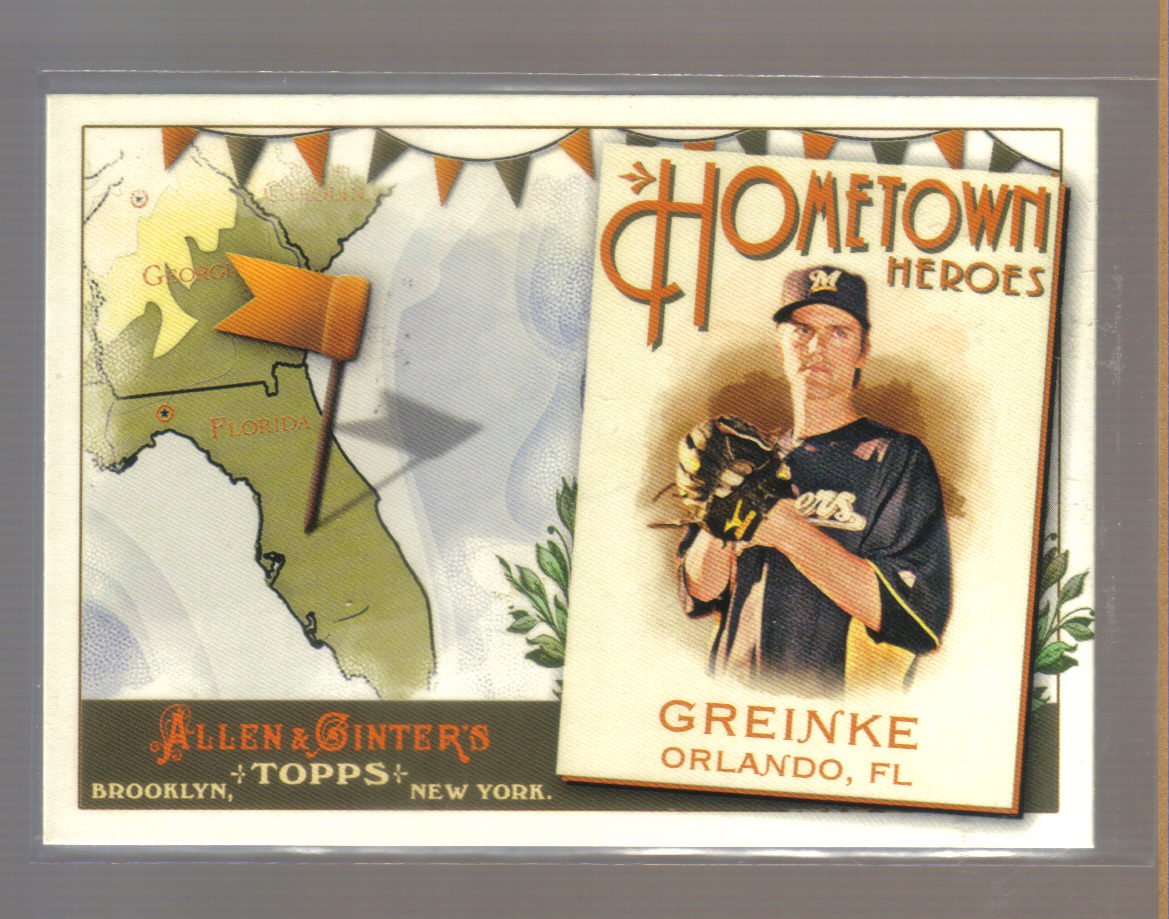 2011 Topps Allen & Ginter Hometown Heroes #18 ZACK GREINKE Brewers