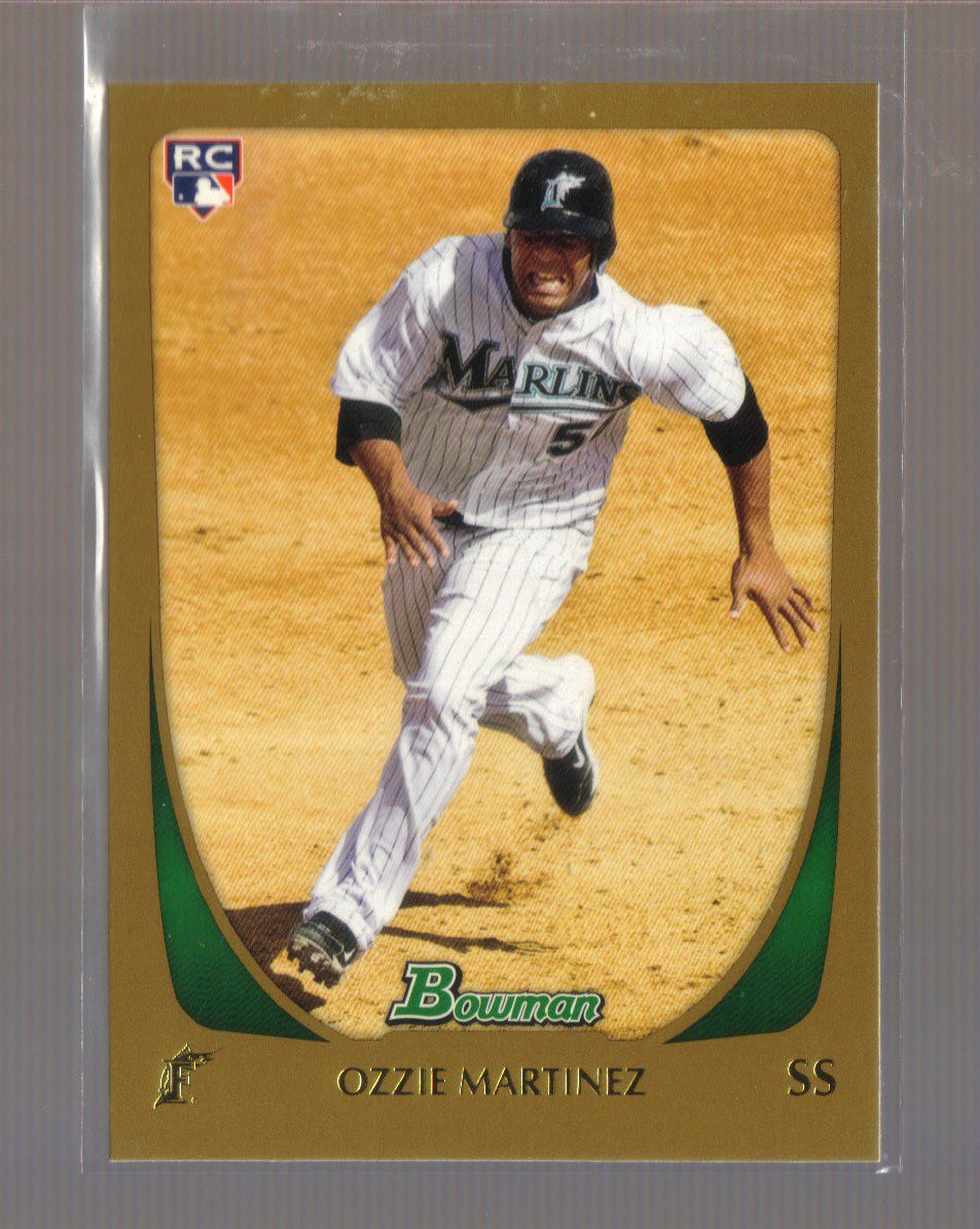 2011 Bowman Gold #213 OZZIE MARTINEZ RC Marlins