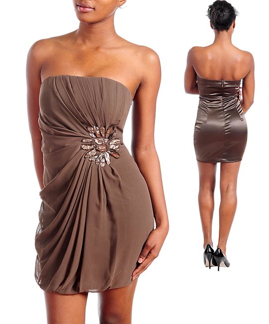 Beautiful Evening Cocktail Gathered Dress