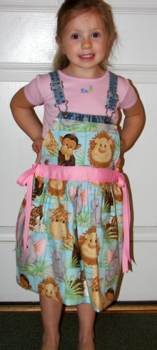 Custom Boutique OSHKOSH Animal Dress Sz 24mos/2T with Free Doll