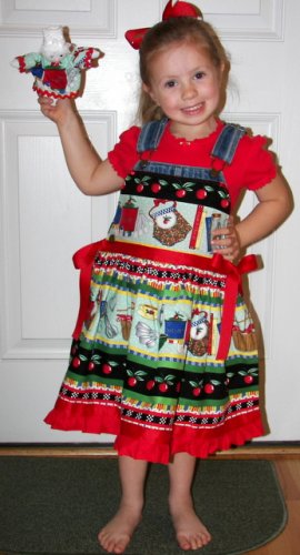 Custom Boutique OSHKOSH Cherry Baker Dress Sz 4T/4 with Free Doll, Book & Purse