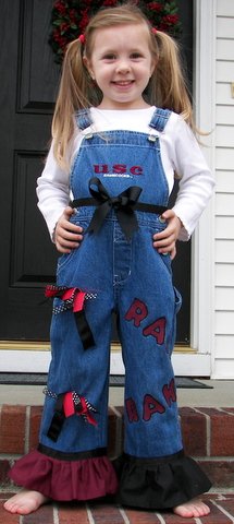 Custom Boutique USC (University of South Carolina @ Columbia) Gamecocks Overalls Sz 3T/4T