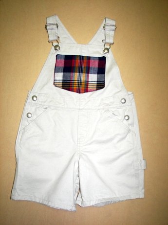 Adorable One-of-a-kind Plaid Shortalls Sz 3T