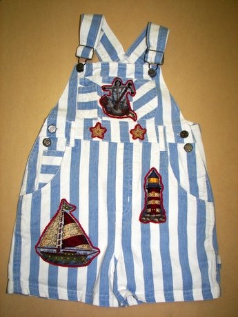 Adorable One-of-a-kind Nautical Shortalls Sz 5/6