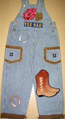 Adorable One-of-a-kind Cowboy Overalls Sz 3T