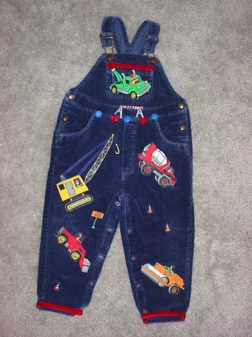 One-Of-A-Kind Construction-Themed Overalls Sz 3T