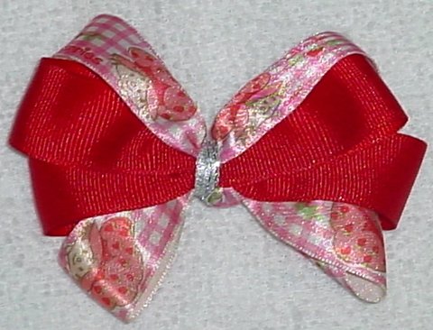 Red Strawberry Shortcake Hair Bow
