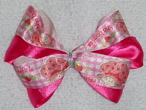 Pink Strawberry Shortcake Hair Bow