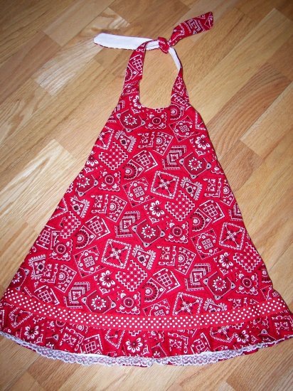 Custom Boutique Bandana Halter Dress Sz 3T
